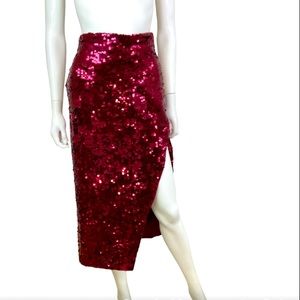 SKIRT ASOS Edition Slit Midi Sequin Skirt Sz 4